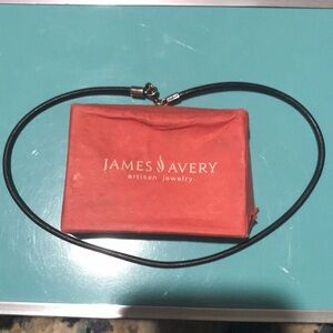 James Avery (Retired) brown cord leather  Necklace / 925. Lobster clamp